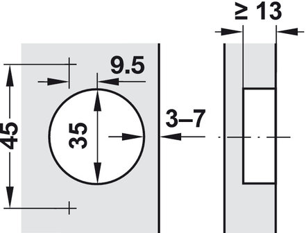 Blum scharnier SOFTCLOSE inliggend inserta