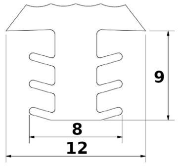 traptredeprofiel rubber zwart