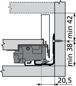 blum op maat gemaakte lade 80 mm