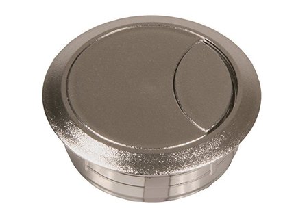 Kunststof Kabeldoorvoer 60 mm, chroomkleurig