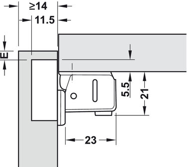 Caravanscharnier voor houten deuren vanaf 14 mm