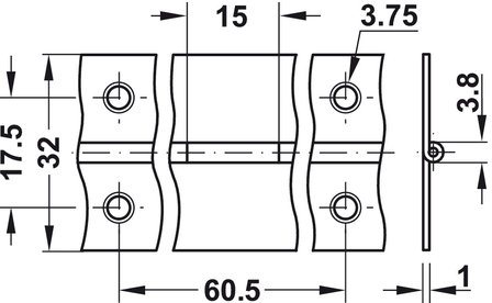 Pianoscharnier aluminium