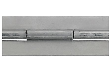 RVS pianoscharnier om te lassen. Zonder schroefgaten.