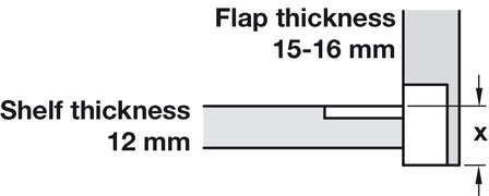 Klepscharnier Plano medial 30 mm