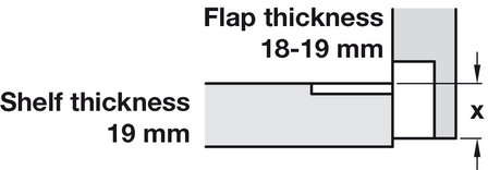 Klepscharnier Plano medial 30 mm
