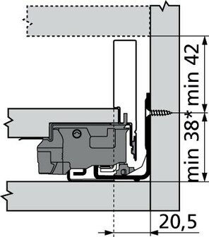 blum op maat gemaakte lade 80 mm