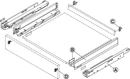 Zelfbouwset Blum legrabox lade 106 mm