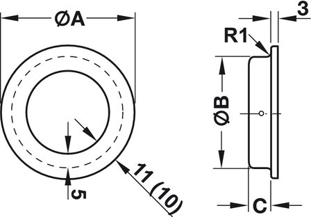 Komgreep RVS 50 mm