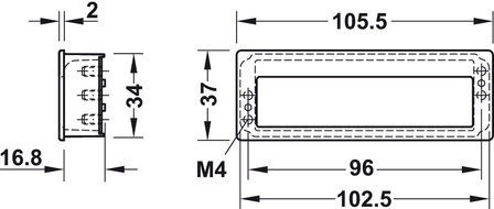 Komgreep 105,5 x 37 mm