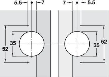 H&auml;fele GS 45 verstekscharnier 90&deg;