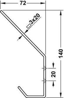 Kapstokhaak RVS met 2 haken