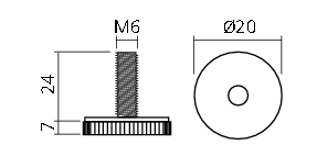 Technise Metalen stelpoot M6 x 24 mm