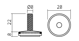 Technise Metalen stelpoot M8 x 22 mm
