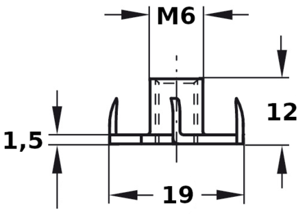 inslagmoer-m6-dh-t