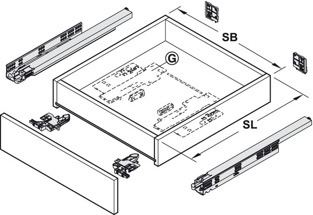 blum tip-on blumotion eenheid en meenemer