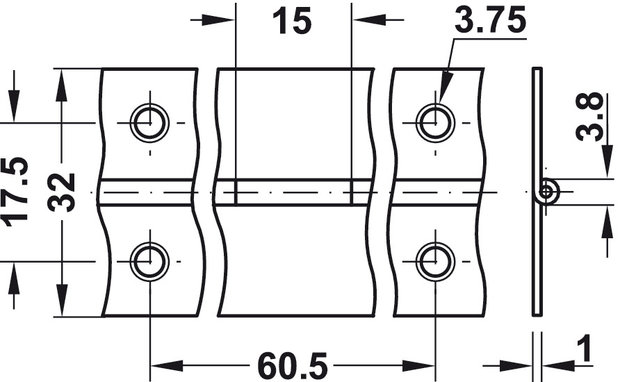 Pianoscharnier aluminium