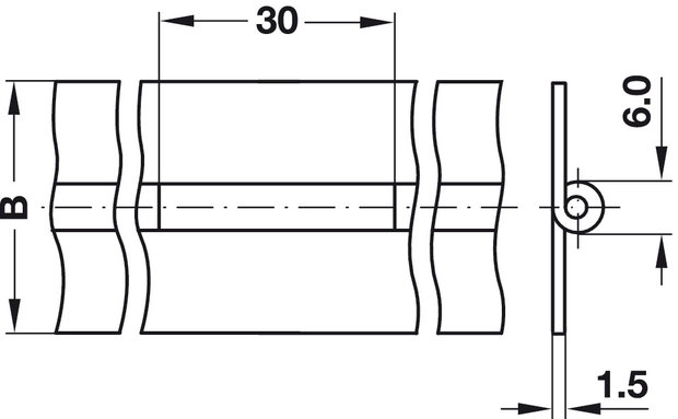 Pianoscharnier RVS, 3,5 meter