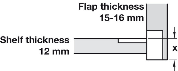 Klepscharnier Plano medial 30 mm