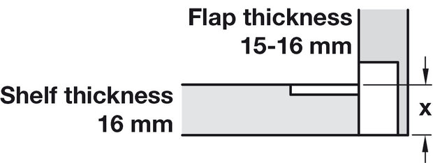 Klepscharnier Plano medial 30 mm