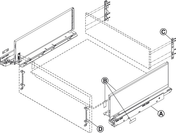 Zelfbouwset Blum legrabox lade 193 mm