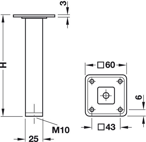meubelpoot 150 mm