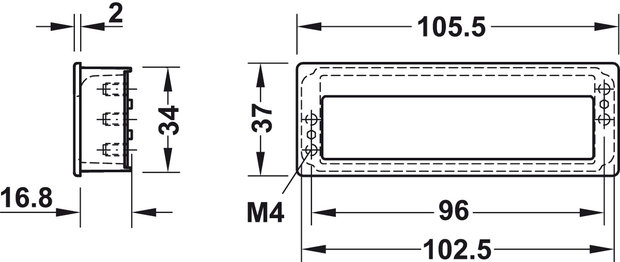 Komgreep 105,5 x 37 mm