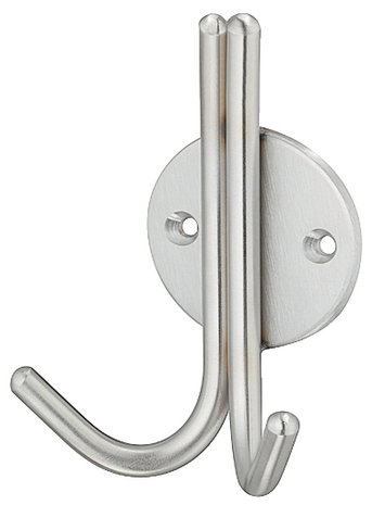 Kapstokhaak RVS met 2 haken