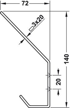Kapstokhaak RVS met 2 haken